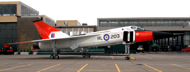 A full scale replica of the CF-105 at the Toronto Aerospace Museum